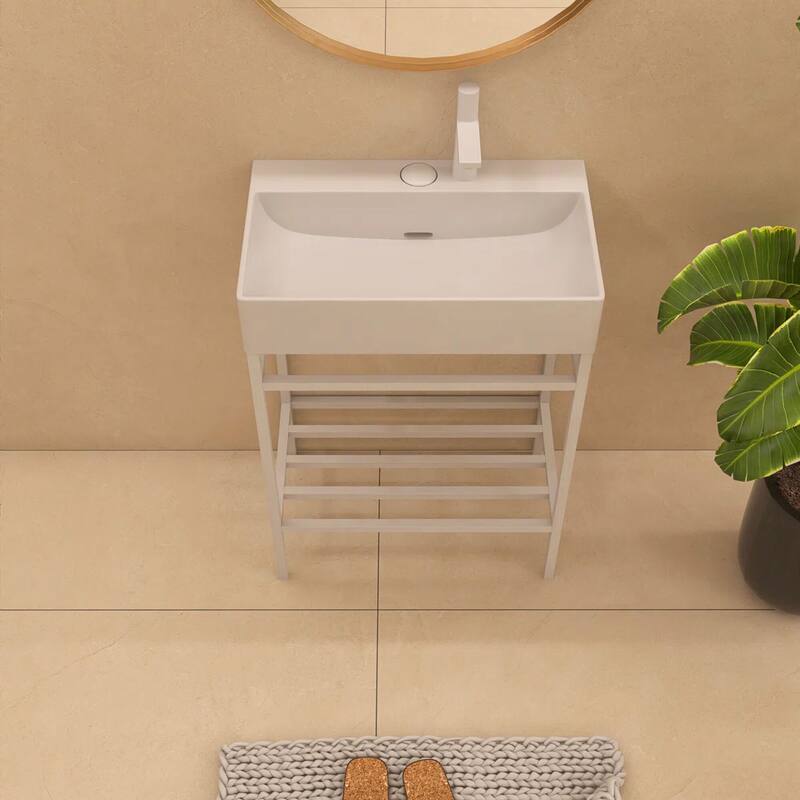 24" Freestanding Bathroom Vanity with Ceramic Sink - 23.62'' x13.98'' x 33.46''