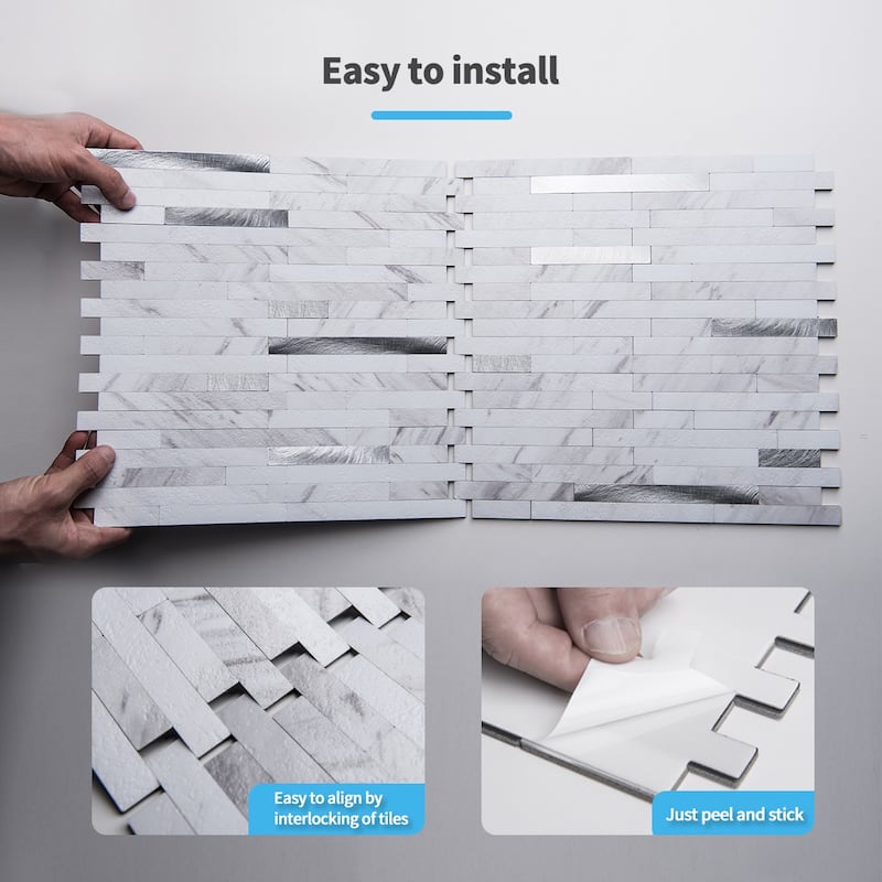 Art3d Peel and Stick Stone Backsplash Tile for Kitchen Bathroom(10 sq.ft/box)