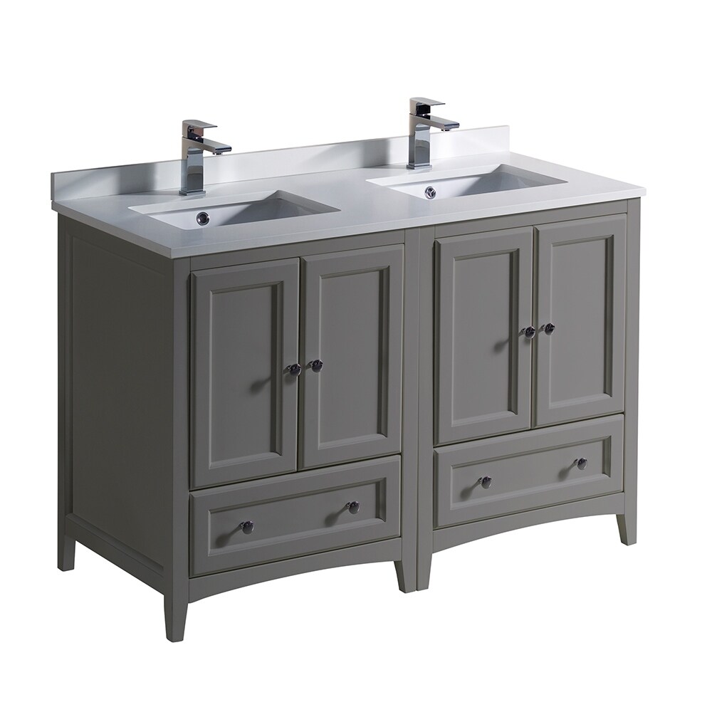Shop Fresca Oxford 48 Gray Double Sink Bathroom Cabinets W Top