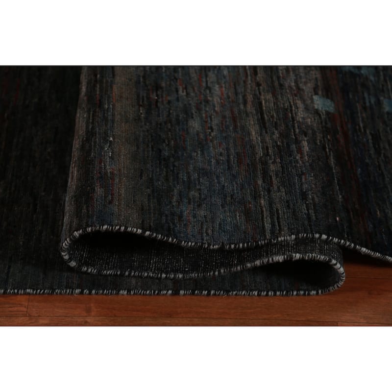 Vegetable Dye Art Deco Oriental Area Rug Hand-Knotted Wool Carpet - 9'11"x 13'0"