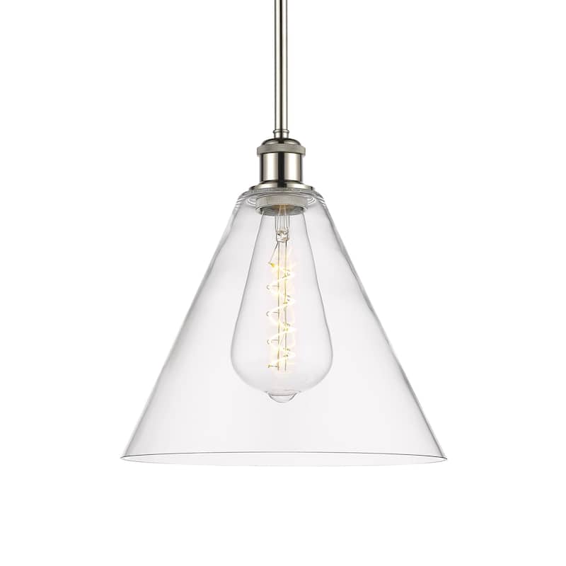 Innovations Lighting 516-1S-13-12 Berkshire Pendant Berkshire 12" Wide - Polished Nickel / Clear