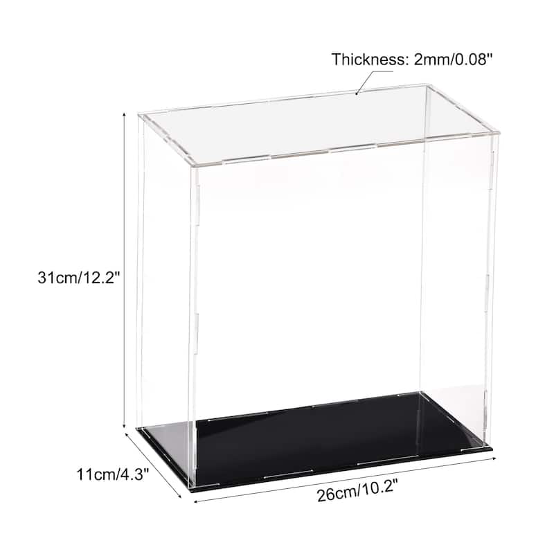 Acrylic Display Case Box Dustproof Showcase Cube Collectibles Show Box - 9.8x3.9x11.8 inch