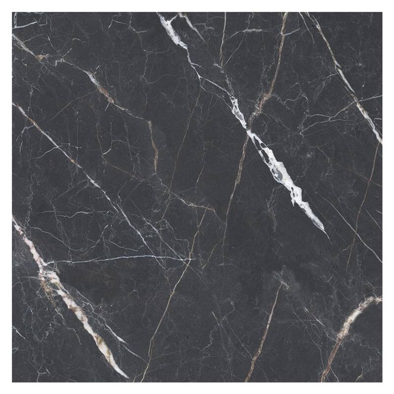 Splendor 48x48 Charcoal Black Porcelain Large Format Sqaure Veining Wall and Floor Tile (15.5 sq ft/case) - 1 Pack