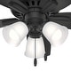 preview thumbnail 8 of 19, Hunter 42" Newsome Flush Mount Ceiling Fan w/ 3-Light LED Light Kit and Pull Chain - Transitional, Casual - Low Profile!