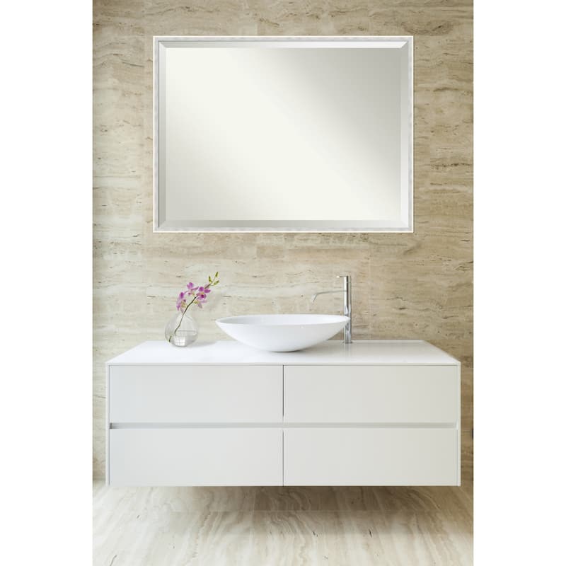 Paige Beveled Wood Framed Bathroom Vanity Wall Mirror