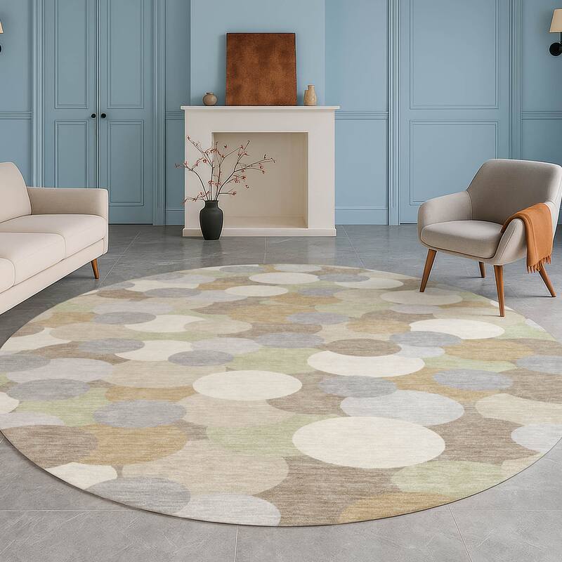 Machine Washable Indoor/ Outdoor Mucho Bubbles Chantille Rug