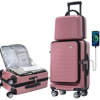 Carry-on Luggage 20 Inch Front Open Luggage Lightweight Suitcase with ...