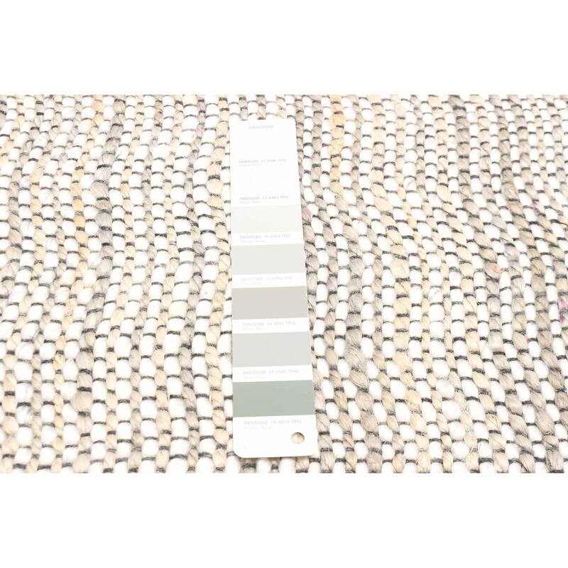 ECARPETGALLERY Braid weave Sienna Grey Wool Rug - 5'9 x 7'1