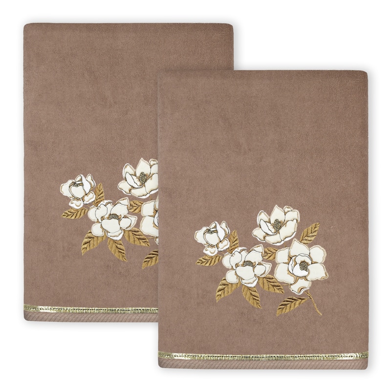 Authentic Hotel and Spa Turkish Cotton Maggie 2 PC Bath Towel Set - Cocoa