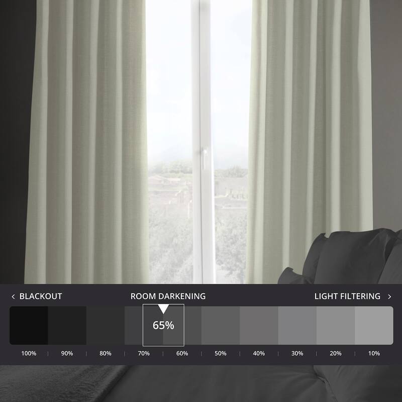 Exclusive Fabrics Italian Faux Linen Room Darkening Curtains (1 Panel) - Sophisticated Drapery for Versatile Décor