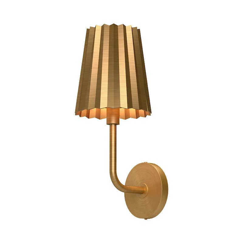 Alora Lighting WV528007 Plisse 17" Tall Wall Sconce - Aged Gold