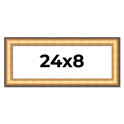 24x8 Frame Gold Plein Aire Solid Wood Picture Frame Width 2 Inches |