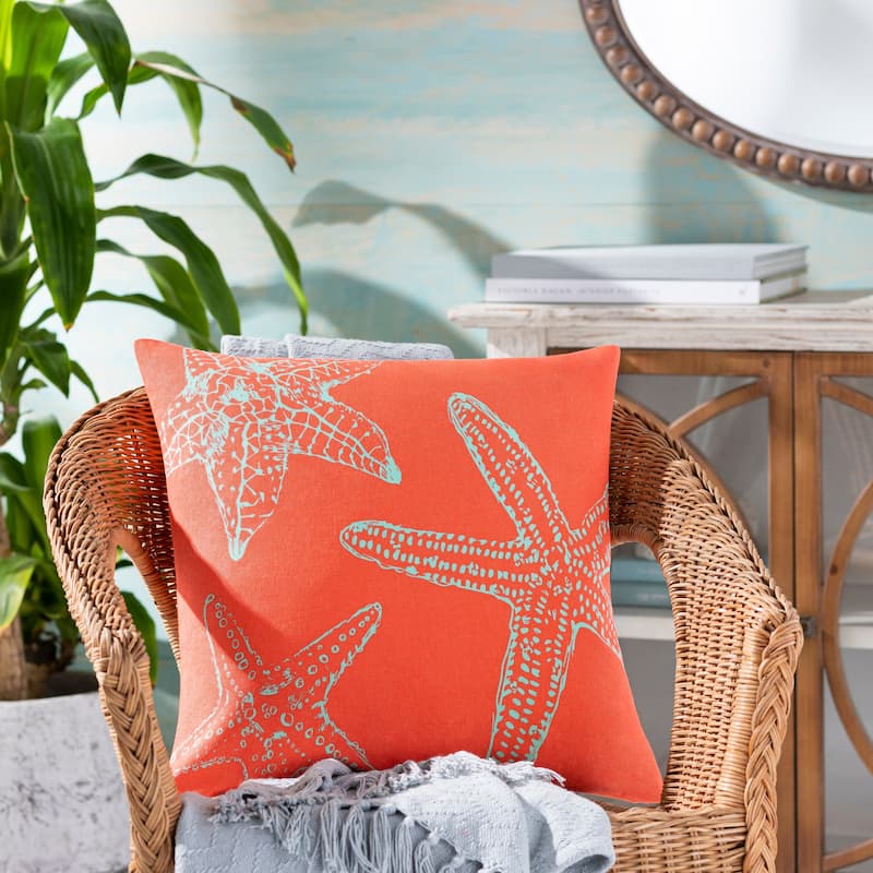 Artistic Weavers Kelsea Starfish Coastal Throw Pillow - Feather Down