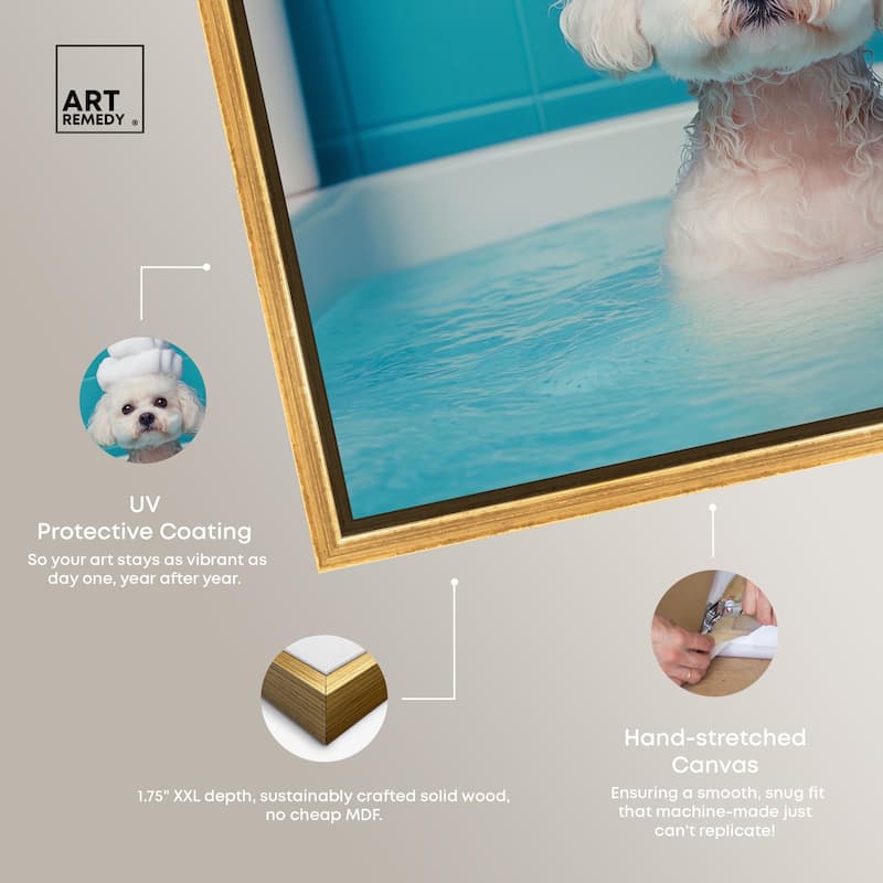 Fluff in the Tub Canvas by Art Remedy