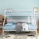 preview thumbnail 1 of 5, Industrial Modern Style Twin over Full Metal Heavy Duty Bunk Bed, Easy Assembly with Enhanced Upper-Level Guardrail, White White