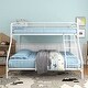 preview thumbnail 1 of 5, Twin Over Full Metal Bunk Bed, Heavy Duty Bunk Beds Frame w/ Upper-Level Guardrail and Ladders Suitable for Kids/Teen, White White - Full