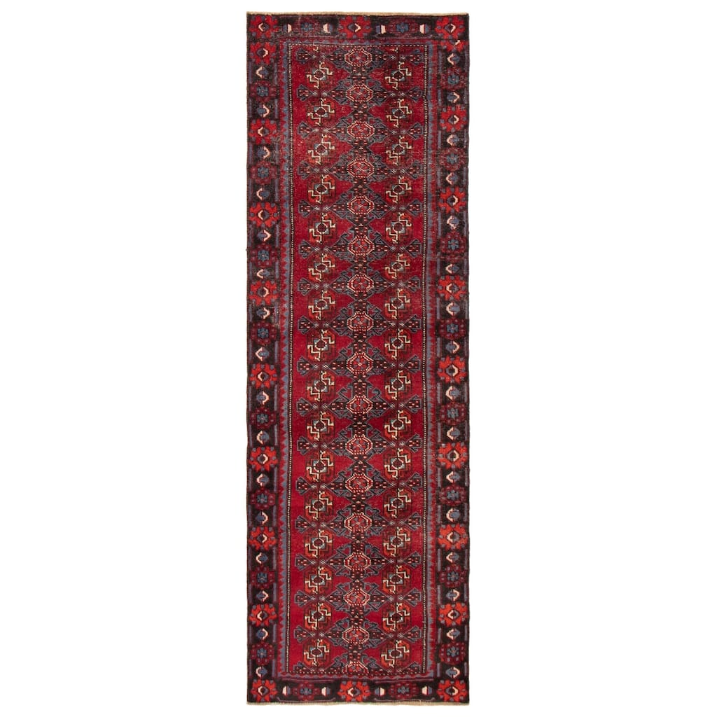 ECARPETGALLERY Hand-knotted Andelz Red Wool Rug - 3'1 x 10'0