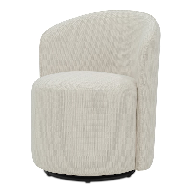 NADAAL STUDIOS Virelith Outdoor Dining Chair, Swivel Base with Aluminium Frame and Olefin Upholstery, Cream