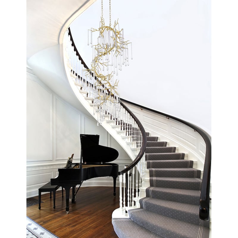 Anita 12 Light Gold Leaf Chandelier - Gold Leaf