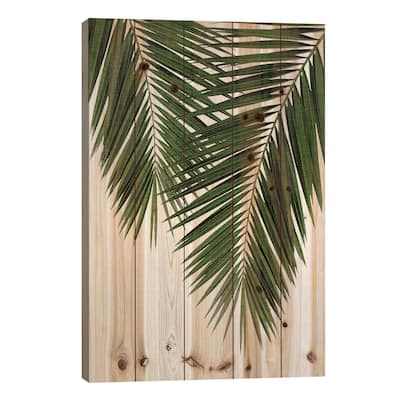 Palm Leaf II Print On Wood by Orara Studio - Multi-Color