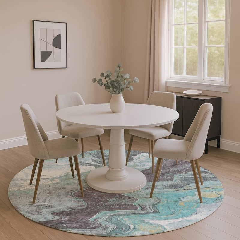 Premium Washable Super Soft Mayfield Rug - Teal - 8' x 8'