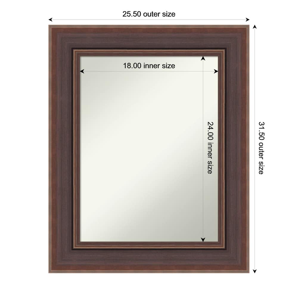 Moab Brown Bronze Non-Beveled Framed Bathroom Vanity Wall Mirror - Moab Brown Bronze