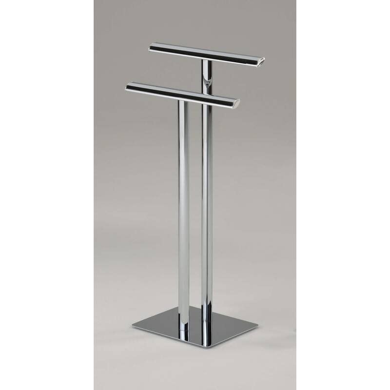 Metal Modern Free-Standing Towel Rack Stand, Chrome