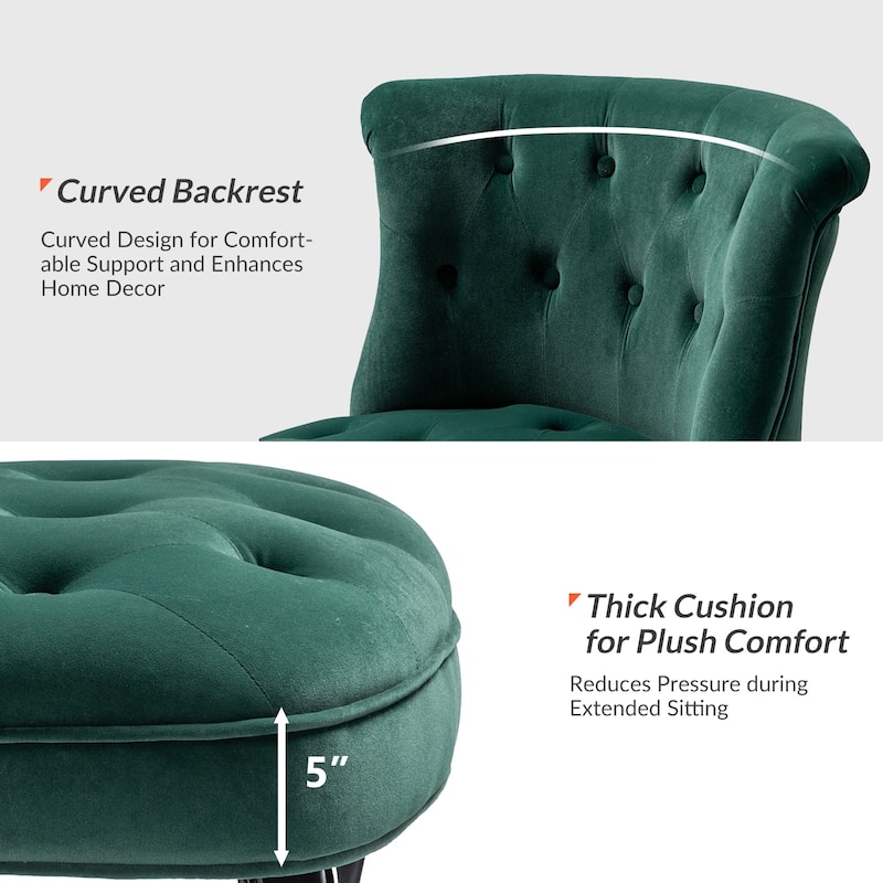 Christi Vibrant Tufted Velvet Upholstered Accent Chairs Set of 2 by HULALA HOME