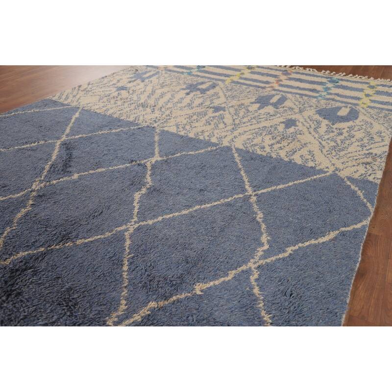 Trellis Plush Moroccan Oriental Area Rug Handmade Bedroom Wool Carpet - 6'11" x 10'4"