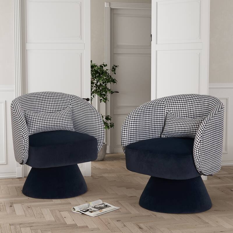 Ouyessir Teddy Sherpa Upholstered Swivel Cuddle Barrel Sofa Chairs