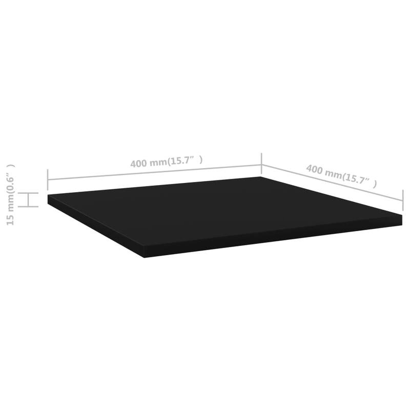 vidaXL Bookshelf Boards 8 pcs Black 15.7"x15.7"x0.6" Chipboard