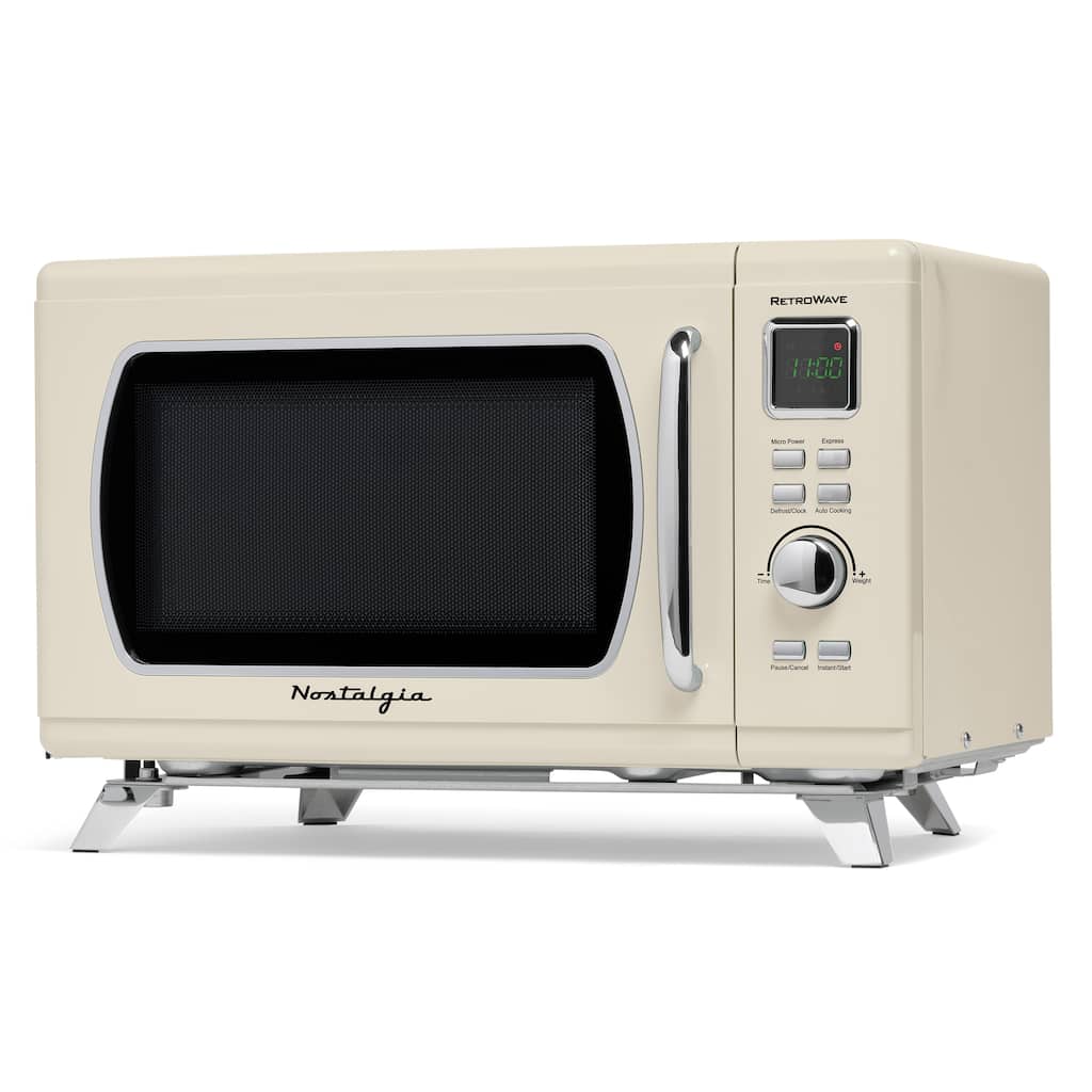 Nostalgia Mid-Century Retro 0.9 Cu. Ft. Microwave, Cream