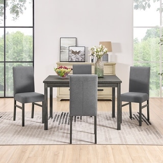 Modern 5 Pieces Dining Table Set, Rectangular Dining Table with 4 ...