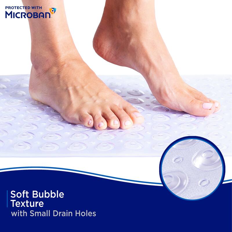 Kenney Microban Protected Bubble Bath Mat, 26.75" L x 14.5" W