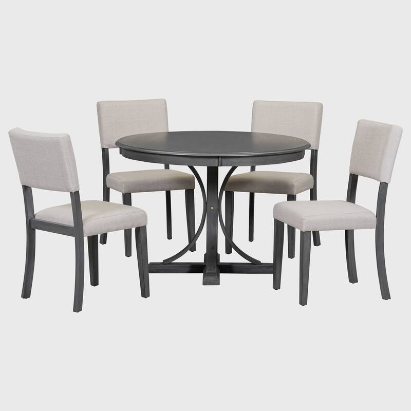 5-Piece Retro Round Dining Table Set