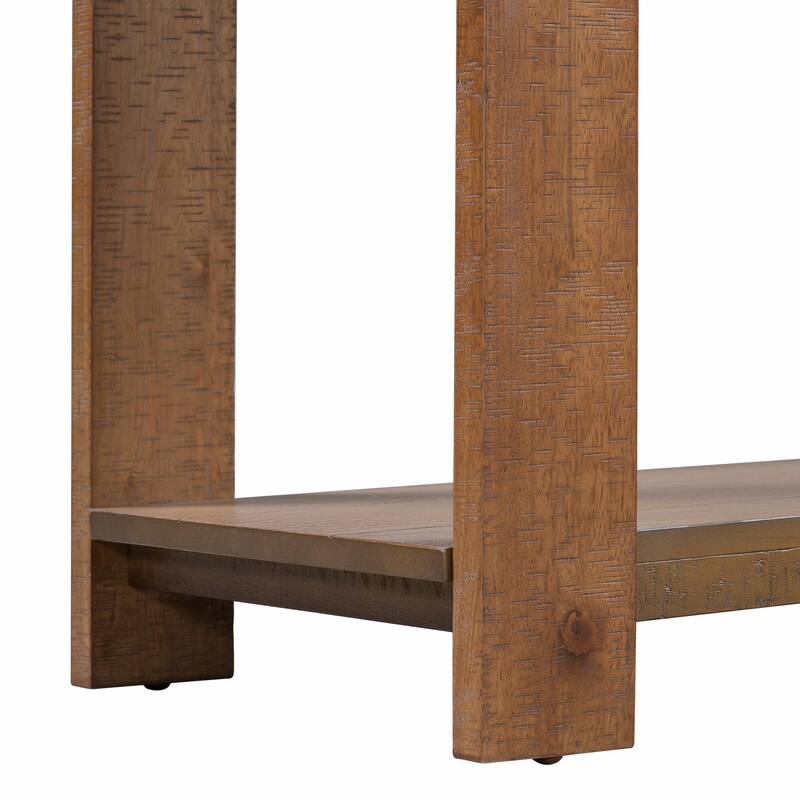 Minimalist Console Table with Bottom Shelf and Four Legs
