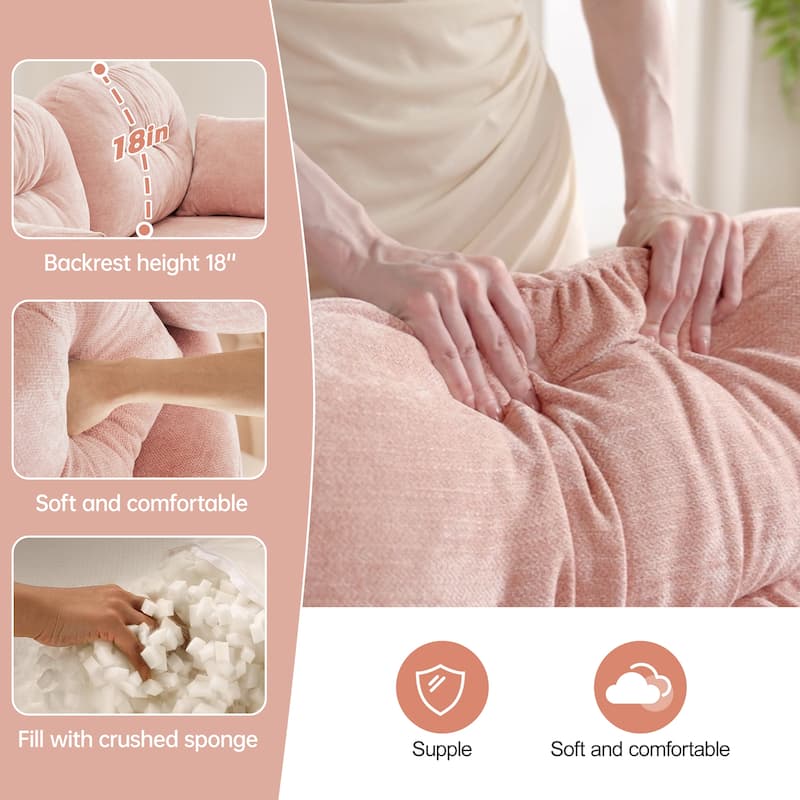 Loveseat Cloud Modular Sectional Sofa in Chenille Fabric, Tufted Backrest, Ergonomic Modern Couch for Living Room