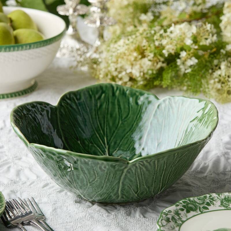 Certified International Le Jardin Cabbage 3-D Deep Bowl 12.75" x 5" - 12.75"W x 12.75"D x 5"H