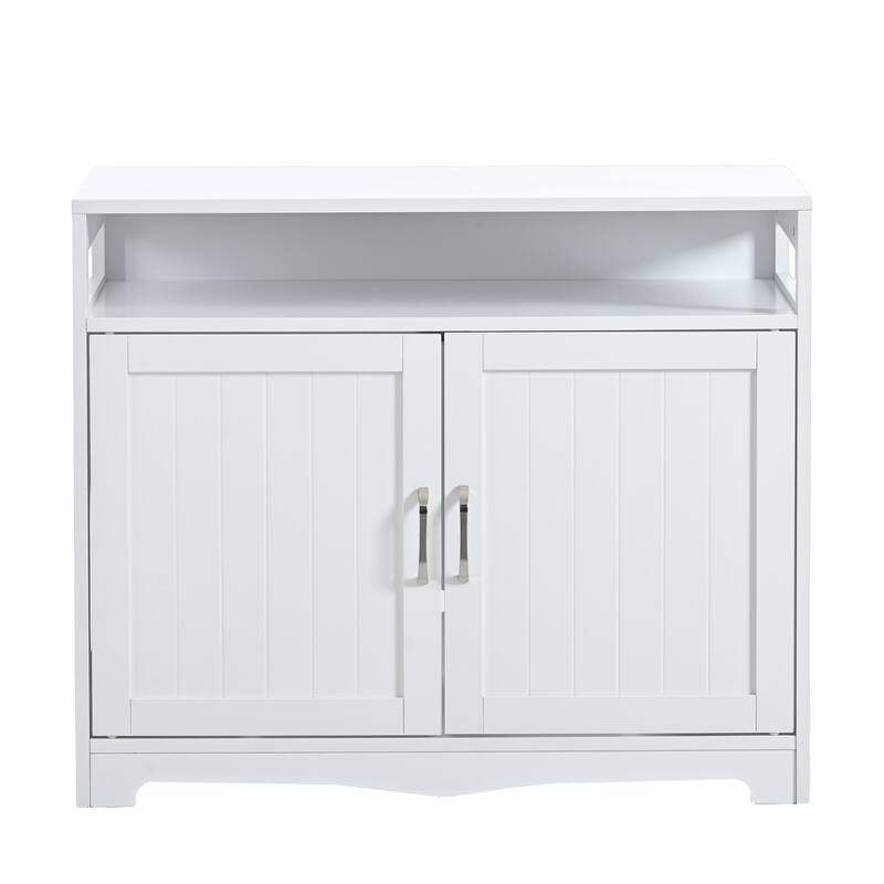 Litter Box Enclosure, Cat Litter Box Furniture with Hidden Plug, 2 Doors, Indoor Cat Washroom Storage Bench Side Table Cat House