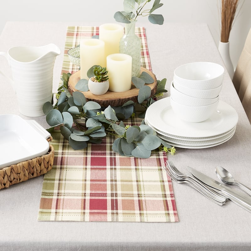 DII Homespun Plaid Table Runner