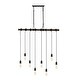 preview thumbnail 10 of 9, Zoey 40" 8-Light Vintage Driftwood Iron LED Linear Chandelier with Height Adjustable Bulbs, Brown Wood/Black , by JONATHAN Y