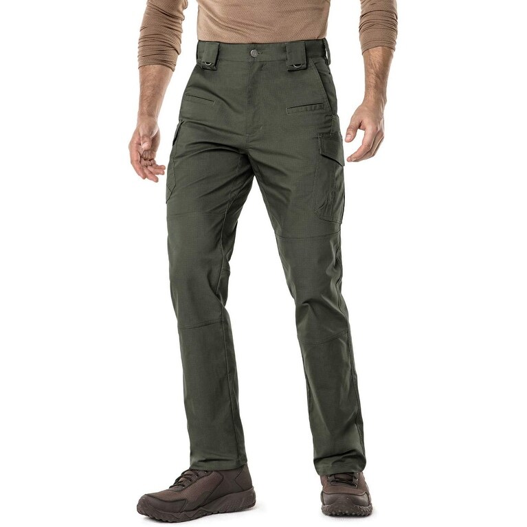 Shop Cqr Mens Pants Olive Green Size 34x30 Comfort Waist Cargo