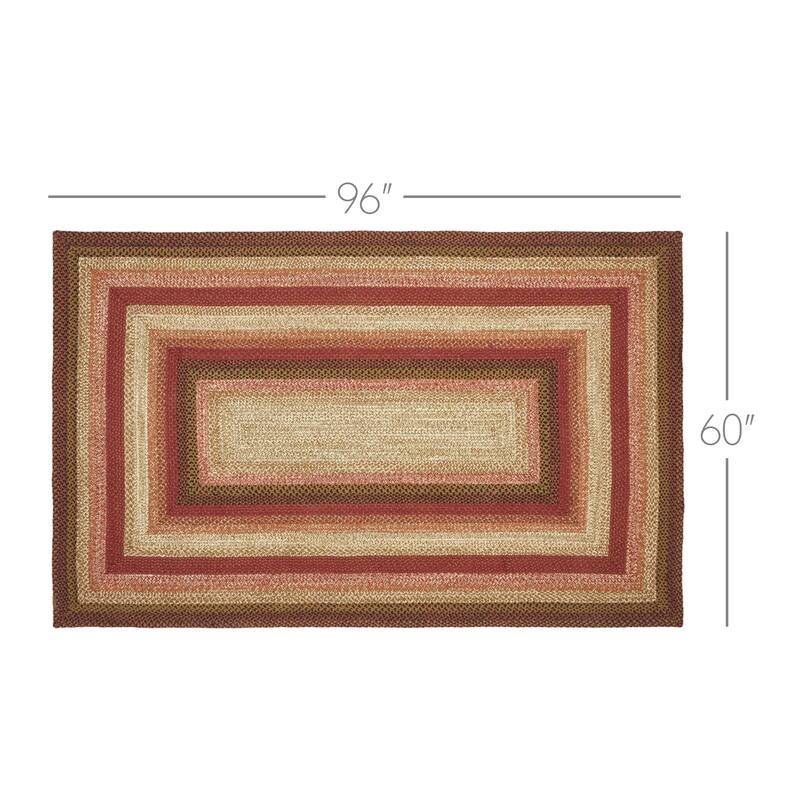 Ginger Spice Jute Rug Rect w/ Pad 60x96 - 5' x 8' Rectangle