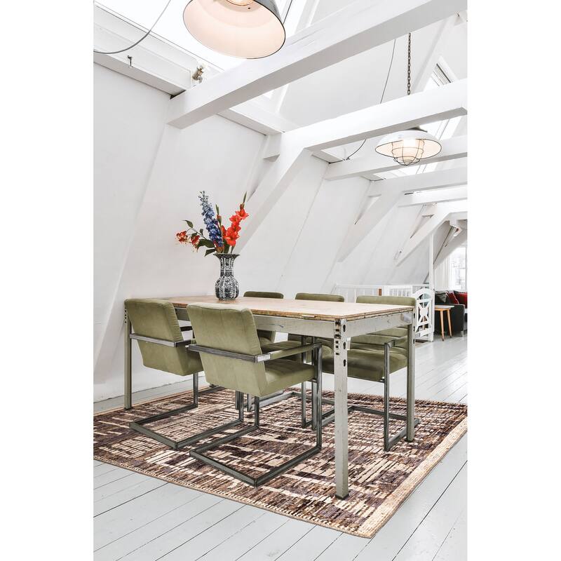 ECARPETGALLERY Hand-knotted Pak Finest Marrakesh Brown Wool Rug - 8'1 x 10'3