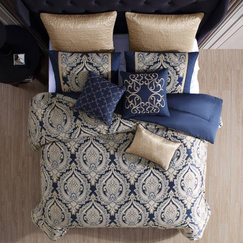 Riverbrook Home Barret Navy Microfiber Comforter Set
