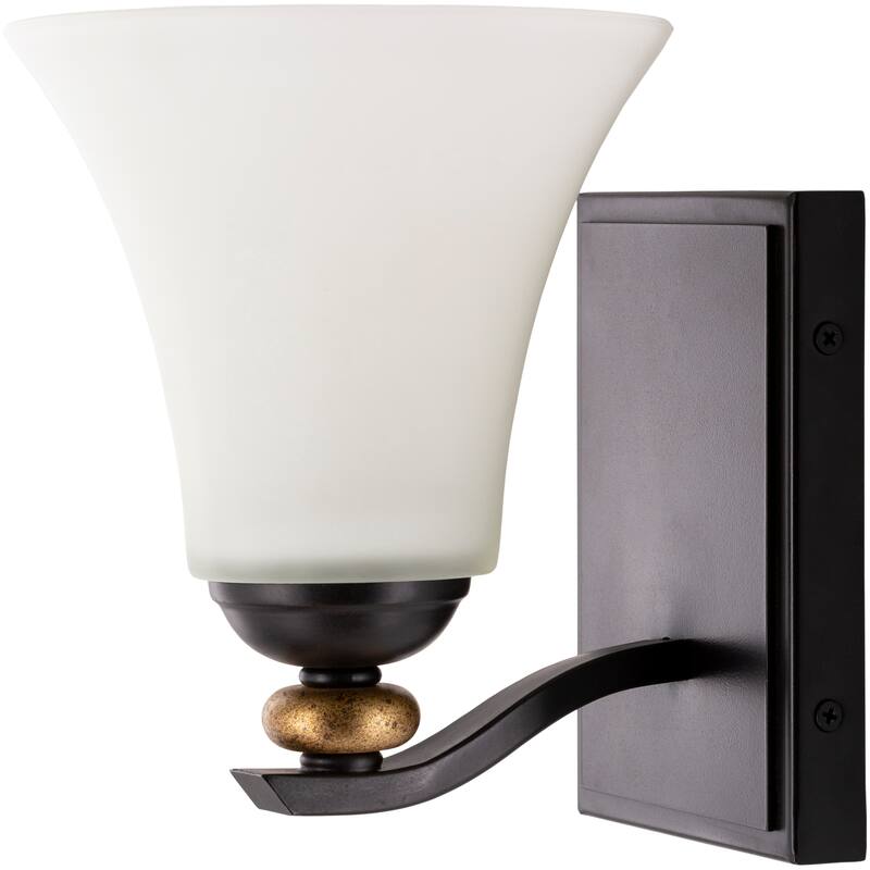 Artistic Weavers Monnie Traditional Frosted Glass Wall Sconce - 8"H x 6.125"W x 7.5"D