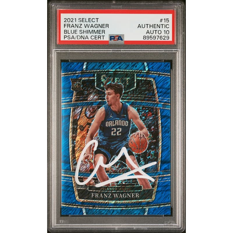 Franz Wagner 2021 Select Blue Shimmer Signed Rookie Card #15 Auto PSA 10 9597629 - 8'6" x 11'6"