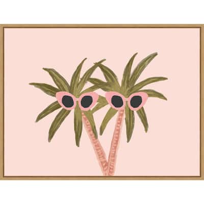Palm Trees and Sunglasses by Kendra Dandy Canvas Art Framed - Sylvie Maple