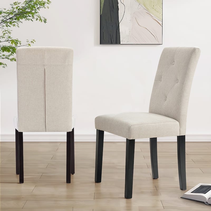 Upholstered Dining Chairs Set of 2/4/6 Modern Dining Chairs with Solid Wood Legs and High Back Dining Room Chairs