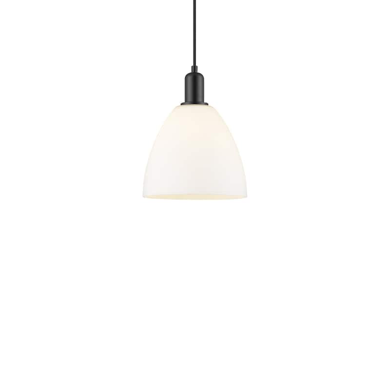 Innovations Lighting 716-1P-13-9 Bristol Pendant Bristol 9" Wide Mini - Matte Black / Matte White